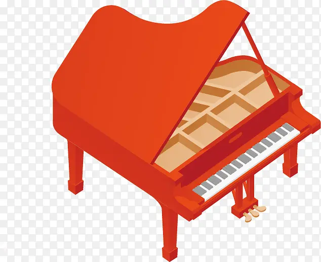 矢量红色钢琴