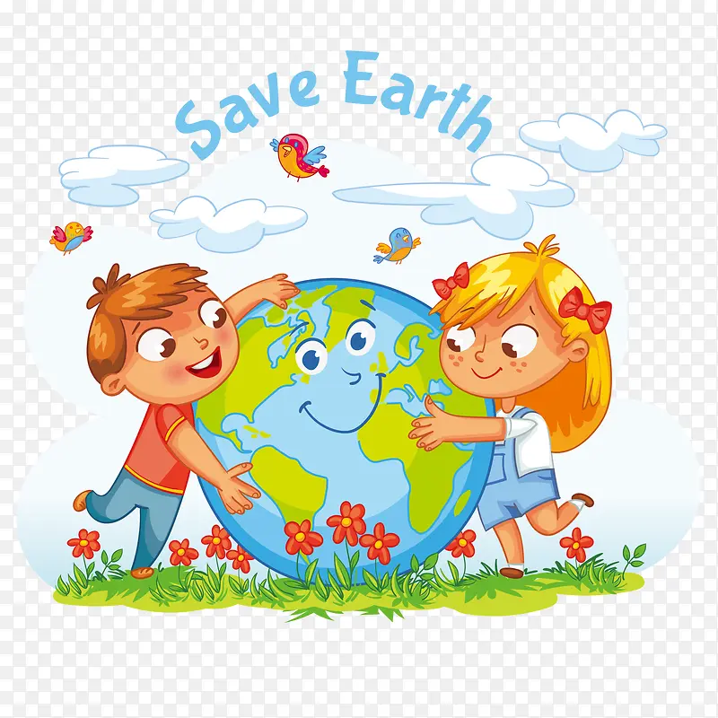 拯救地球保护环境矢量图
