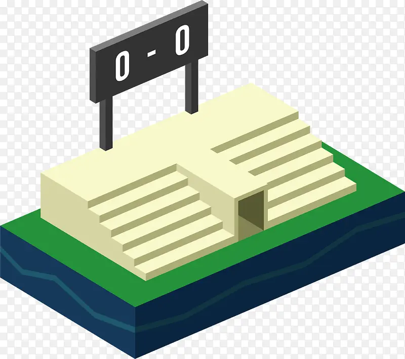 3D足球场地比分牌矢量素材