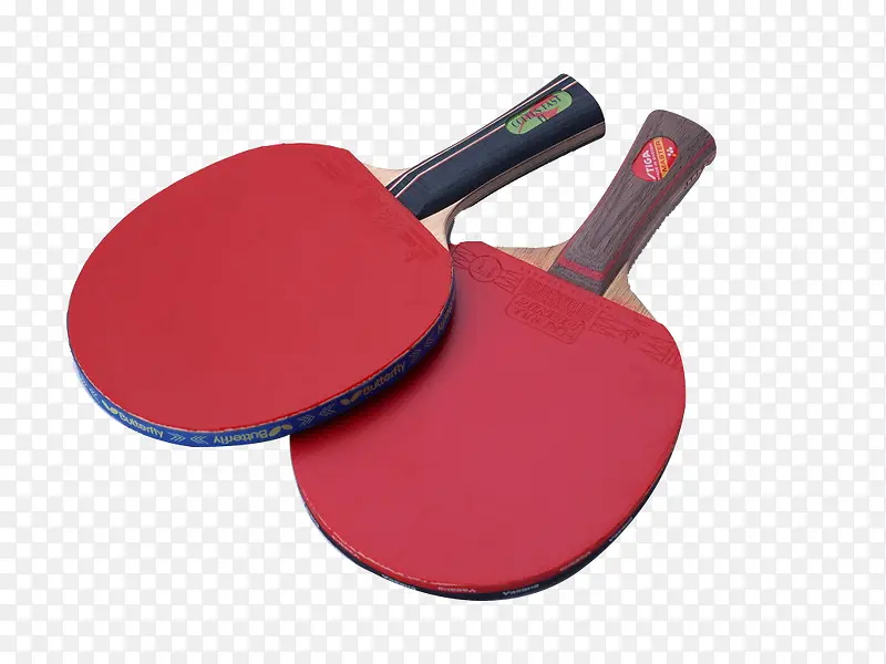 一副红色乒乓球拍