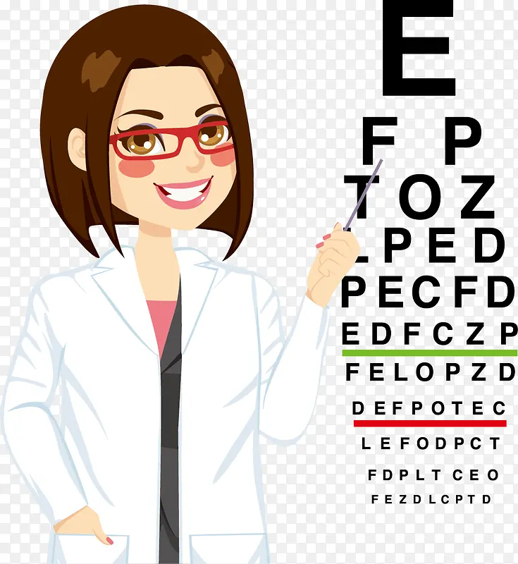 标准视力对照表与眼科医生矢量素