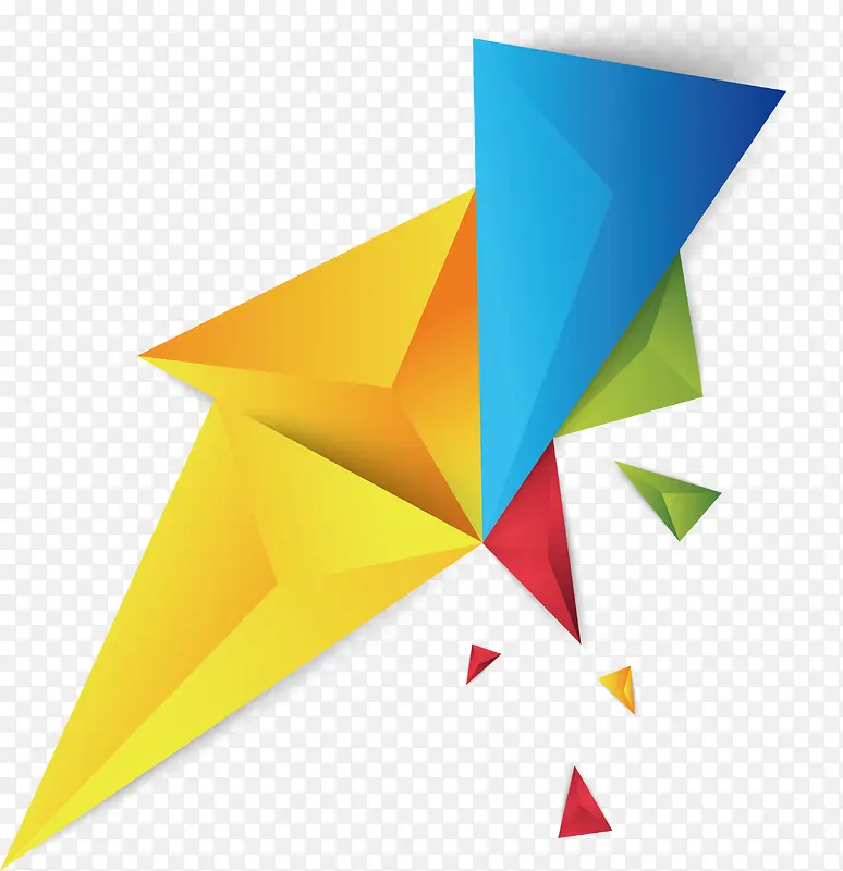 彩色三角几何碎片