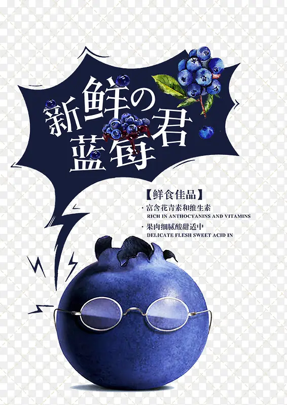 蓝莓促销海报