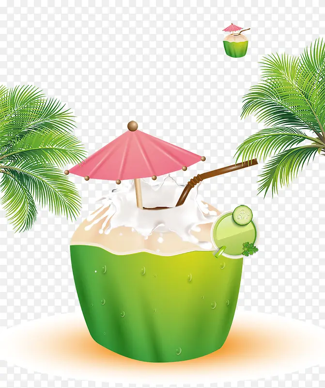 水果促销天然椰子饮品