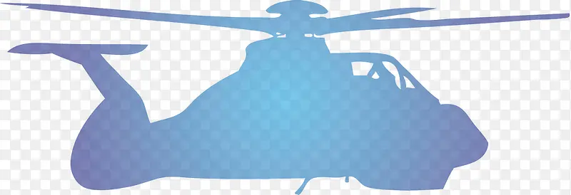 卡通蓝色直升机