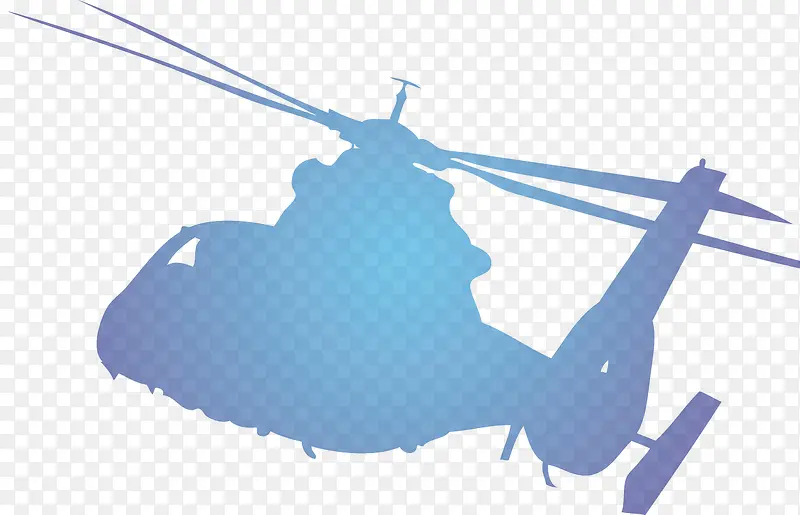 彩绘蓝色直升机