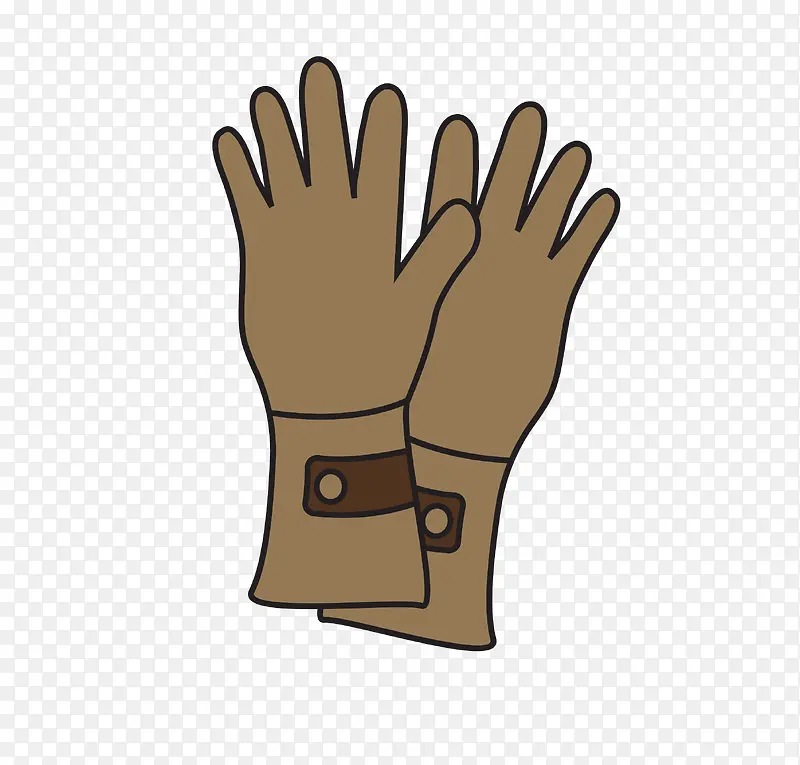 卡通棕色的冬季保暖手套