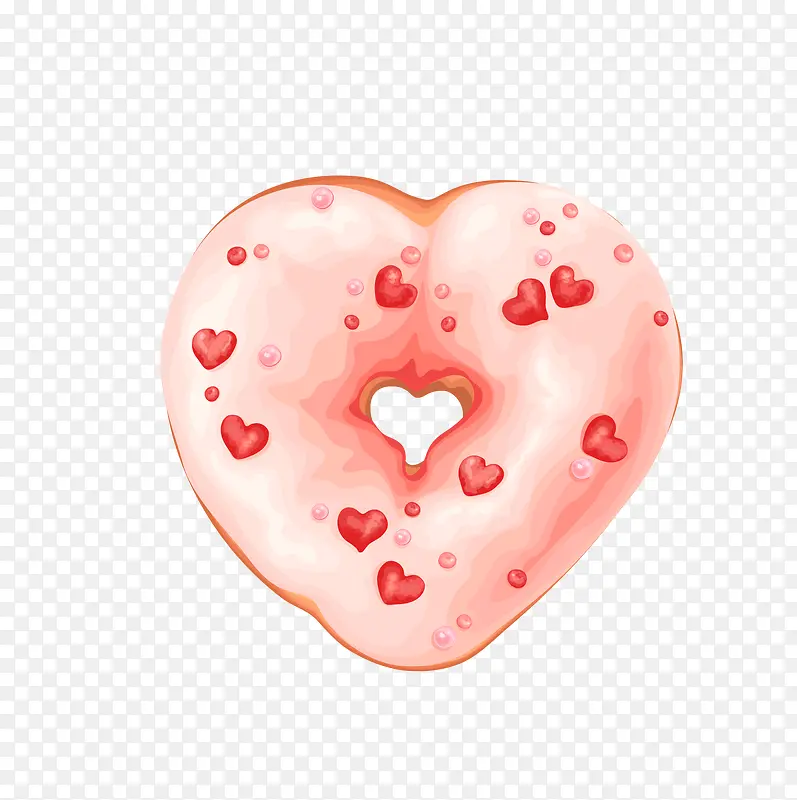 粉色甜甜圈食物矢量图