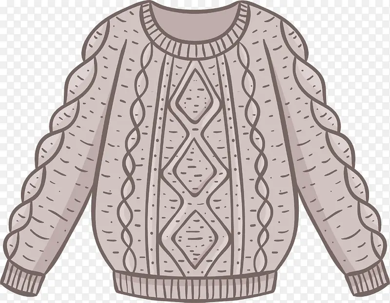 灰色麻花纹冬季毛衣