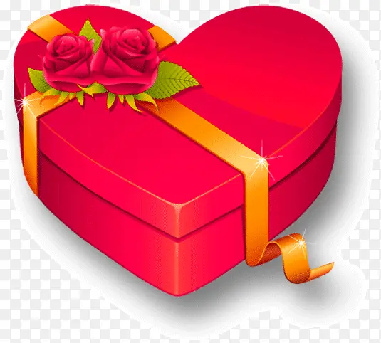红色心形礼物盒
