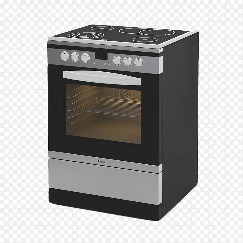 黑色厨房烤箱设备