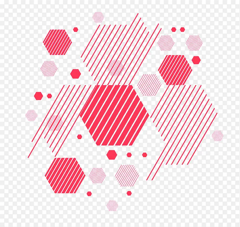 红色几何多边形交叉设计感网格