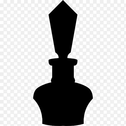 香水小瓶造型典雅黑色的剪影图标
