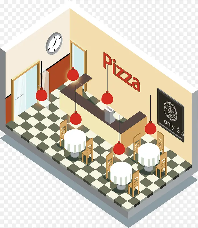 披萨店室内设计