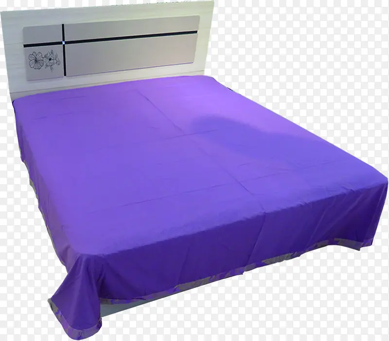 紫色床单白色卧室双人床