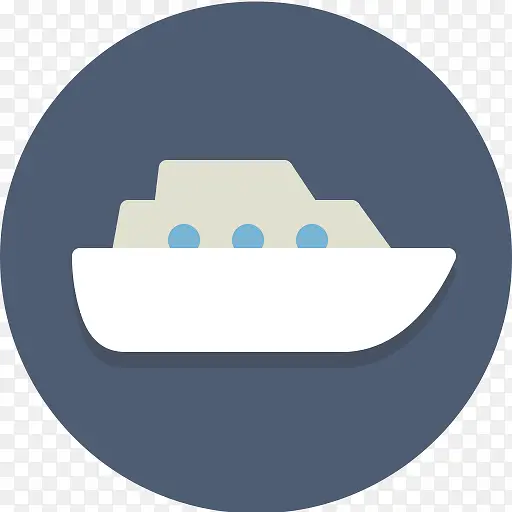巡航船运输容器圆形图标