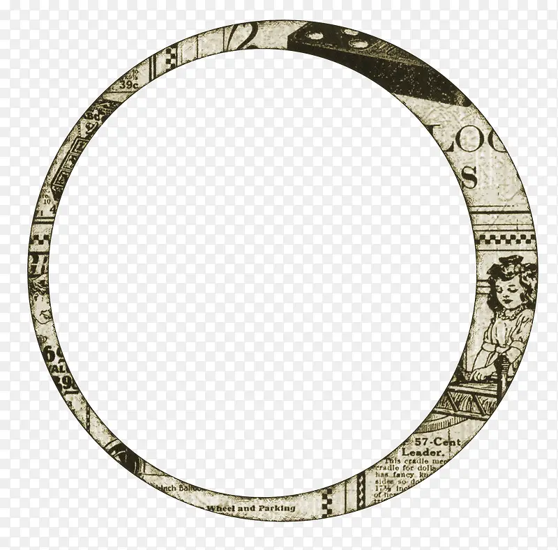 报纸 剪纸 圆环