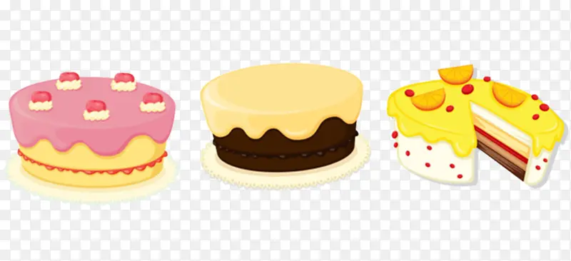卡通小蛋糕甜点素材