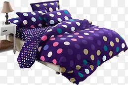紫色双人床图片素材