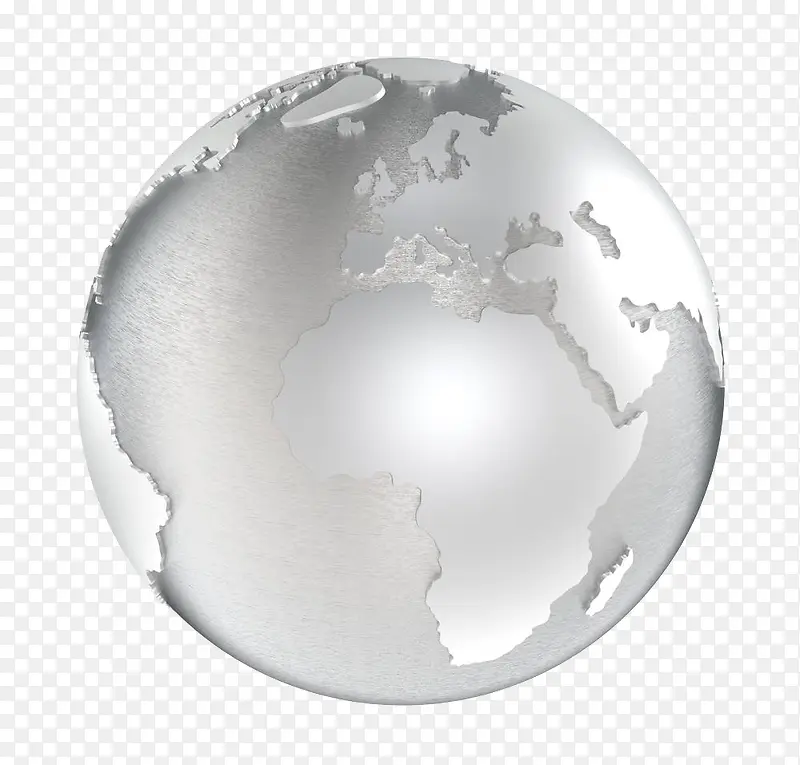 金属银地球模型