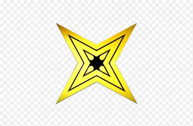 黄色四角平面星星