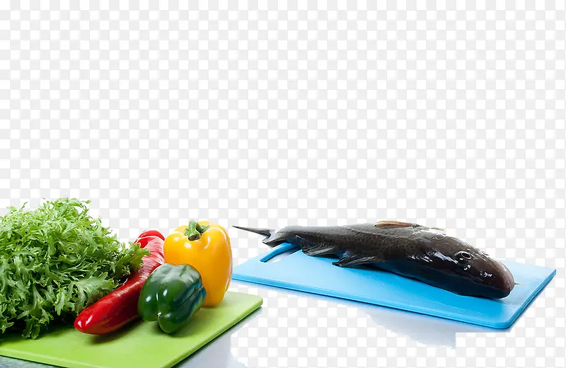 一条鱼和蔬菜