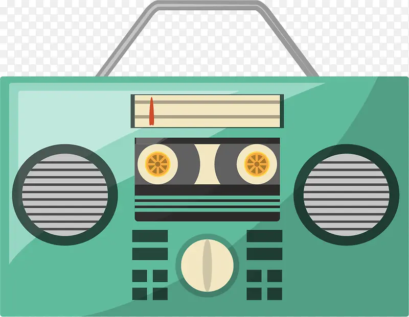 绿色卡通收音机