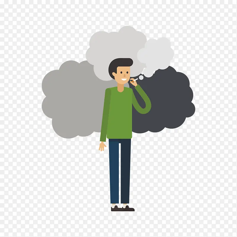 卡通版抽烟的男人