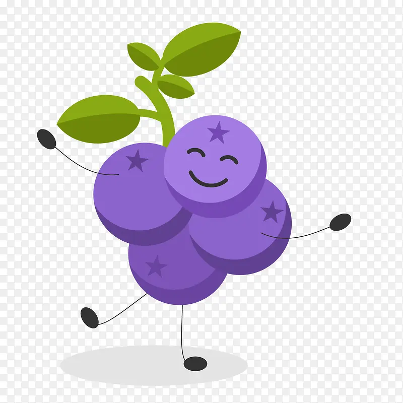 卡通紫色的扁平化葡萄设计