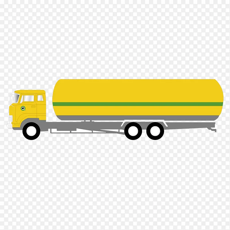 矢量黄色大型运输油罐车