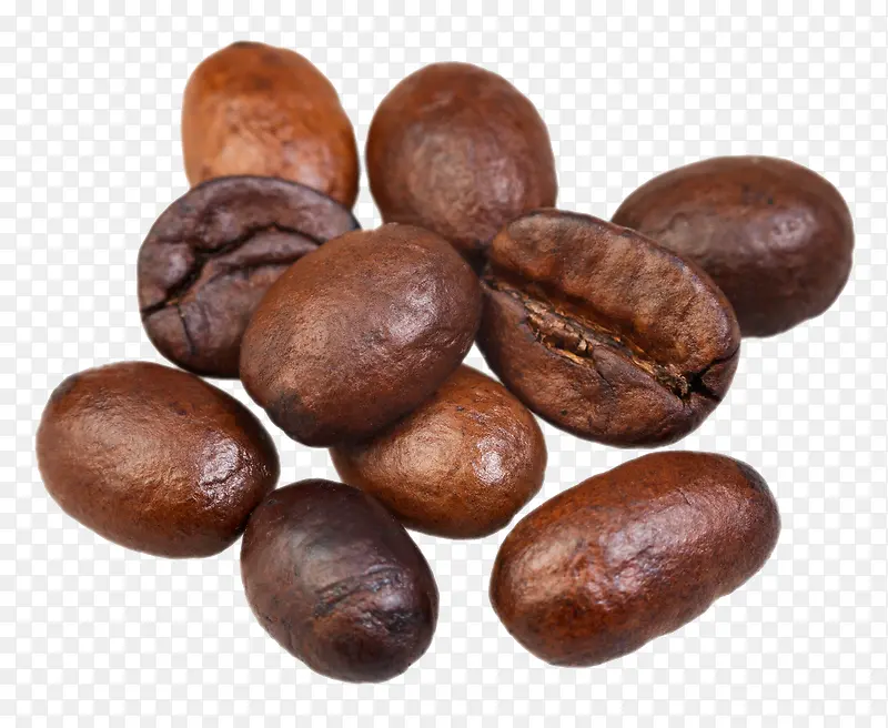 褐色漂浮咖啡豆
