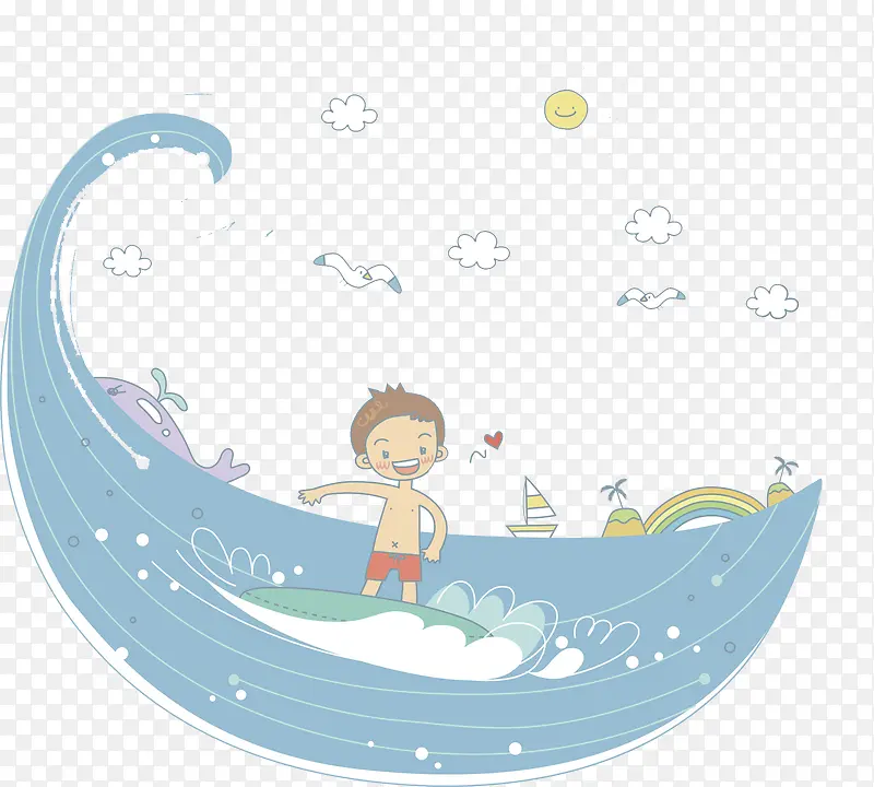 海滩冲浪