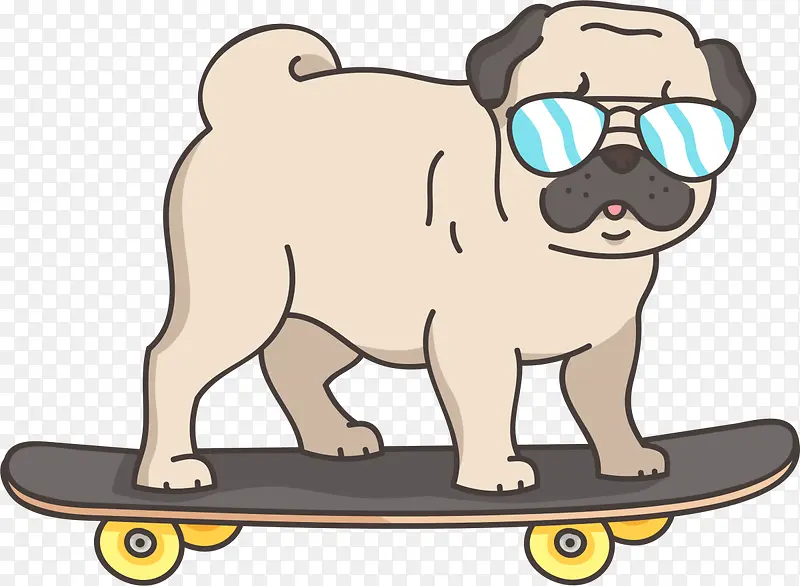 可爱卡通小狗滑板