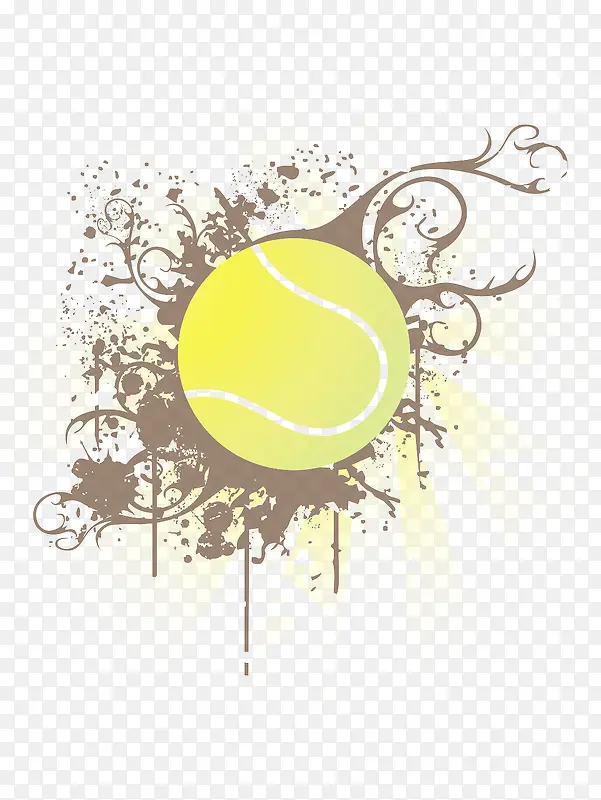黄色网球图腾元素