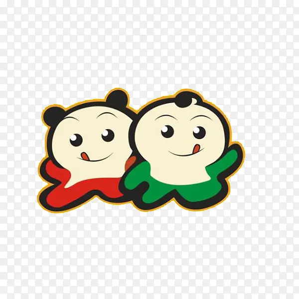 开心的卡通馄饨