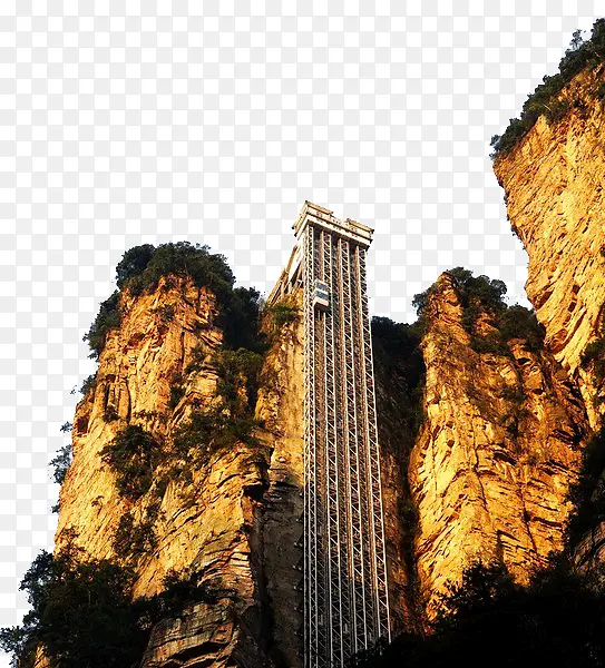 旅游景区百龙天梯PNG图片素材下载_图片编号qwlgljly-免抠素材网