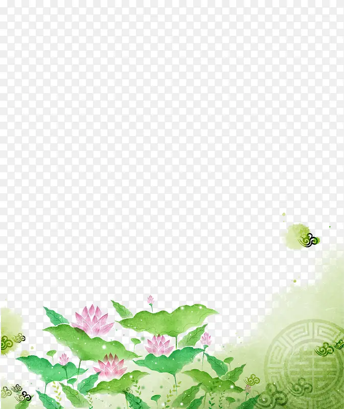 荷花边框底纹