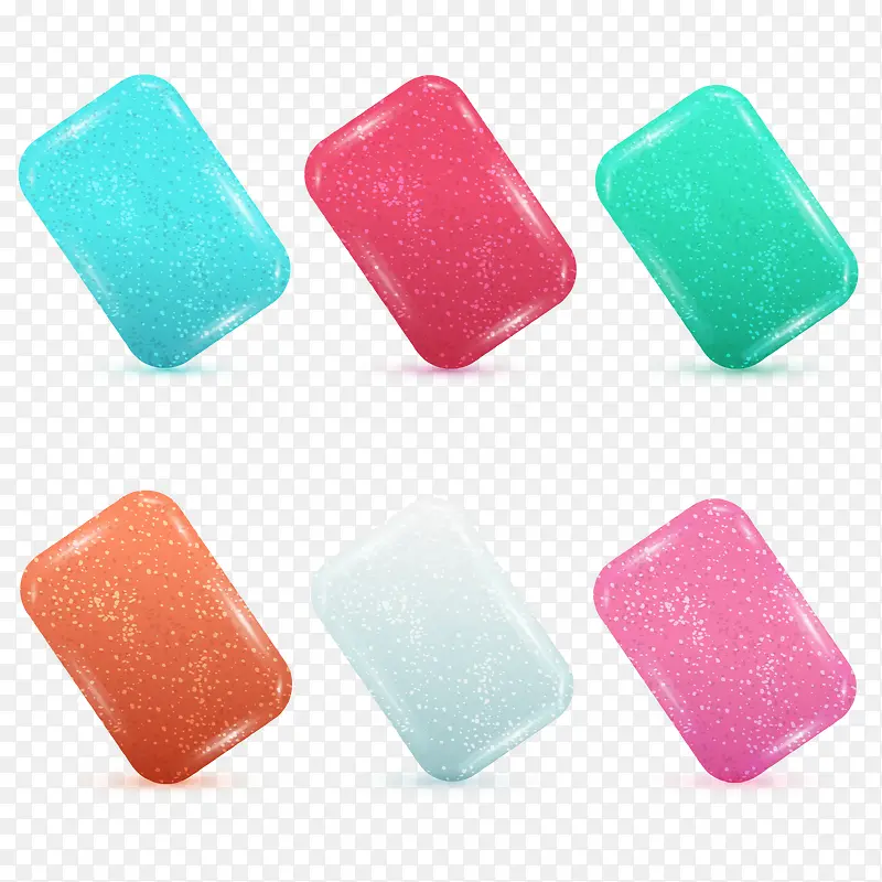 6款彩色口香糖矢量素材