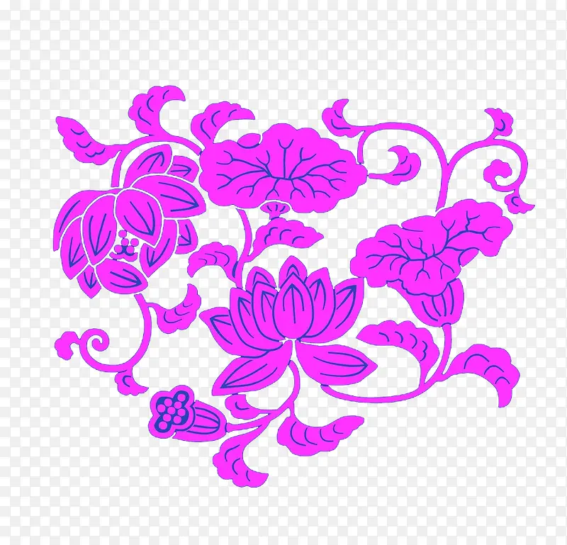 紫色莲花底纹花纹