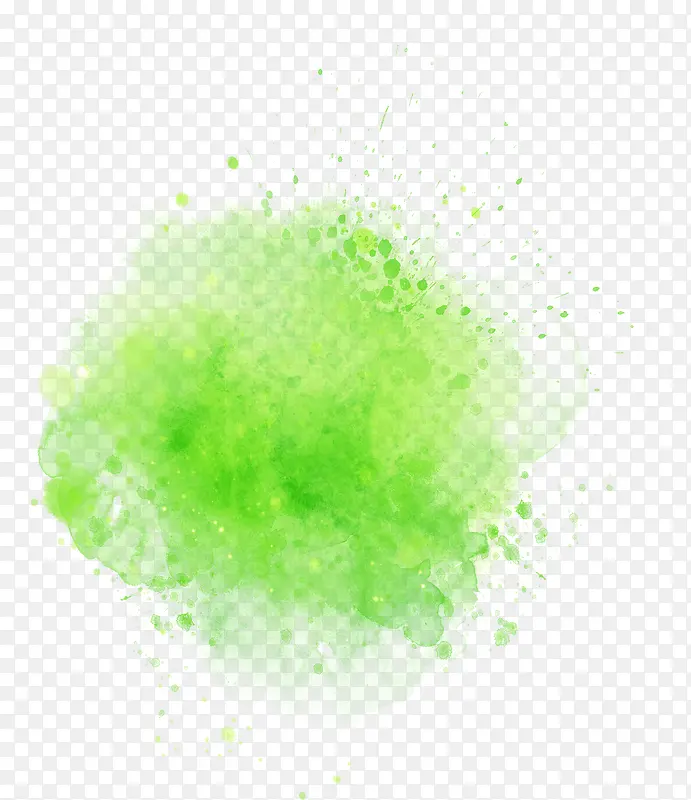 绿色泼墨造型水彩艺术