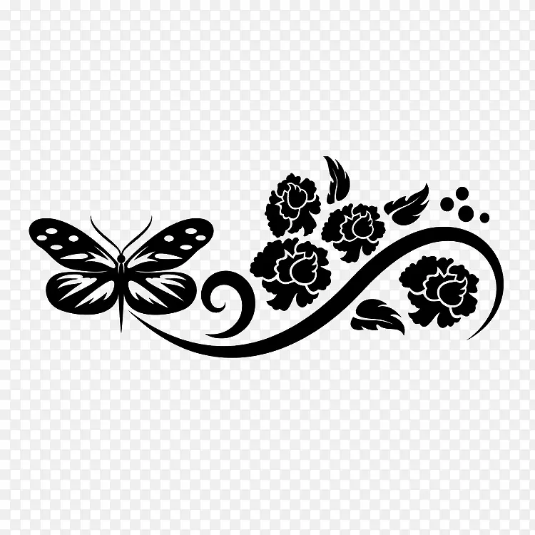 清笔勾线花纹