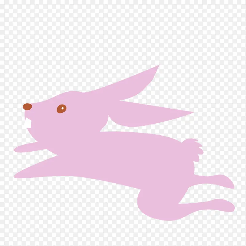 卡通手绘粉色的兔子