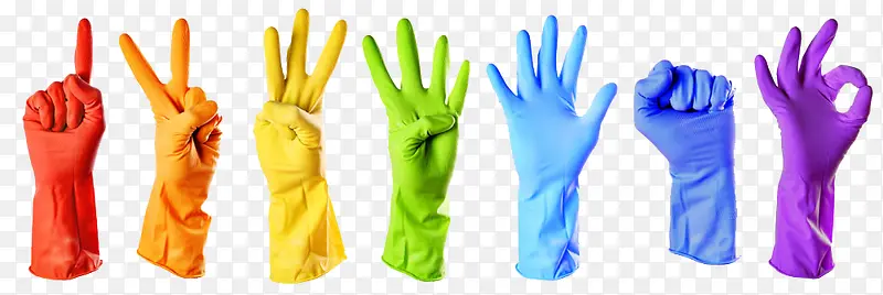 创意炫彩洗涤塑料手套