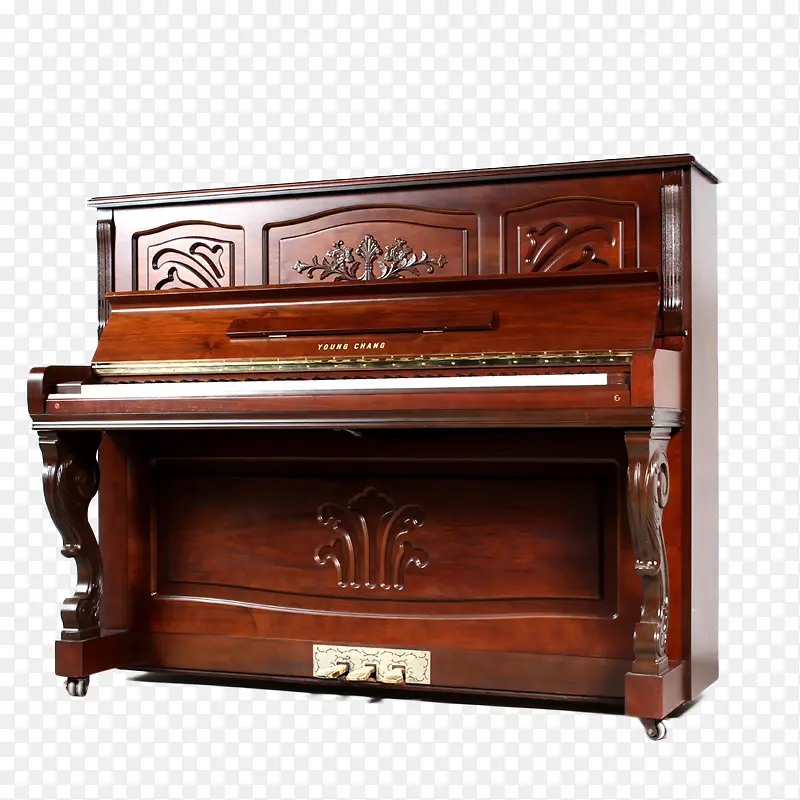 棕色复古花纹钢琴