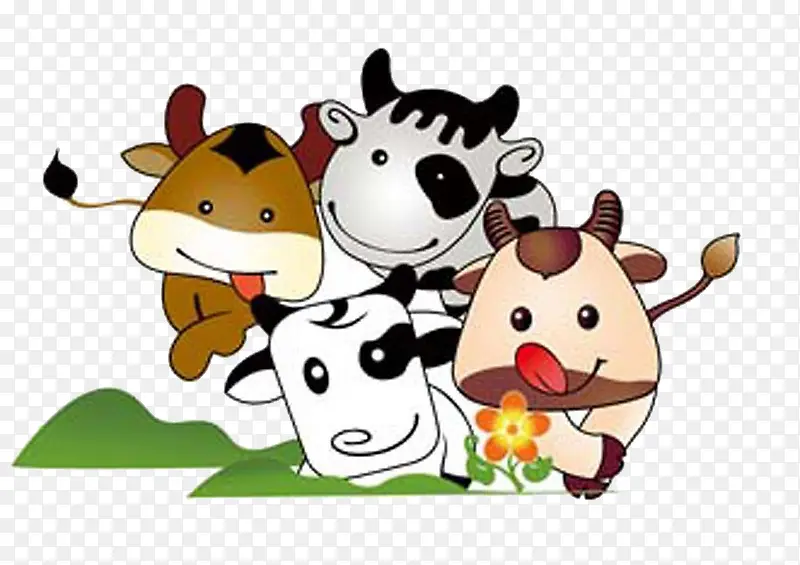 四只小牛
