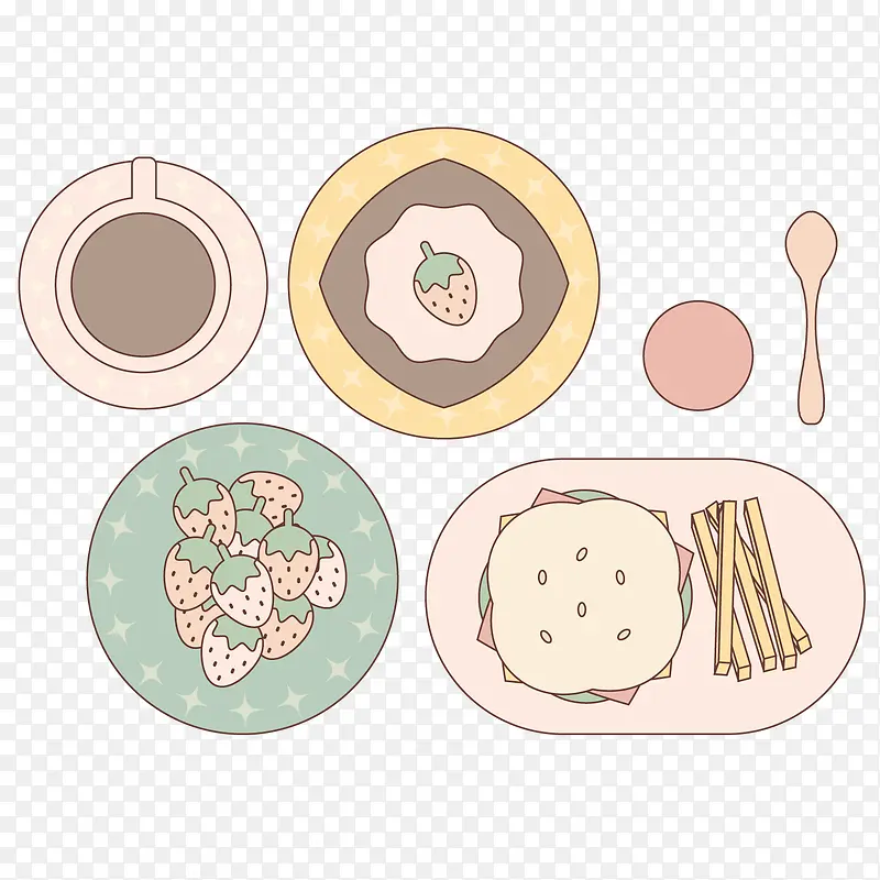 矢量餐饮插画美食