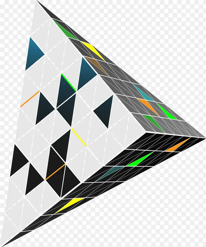 方块拼接的酷炫三棱锥体