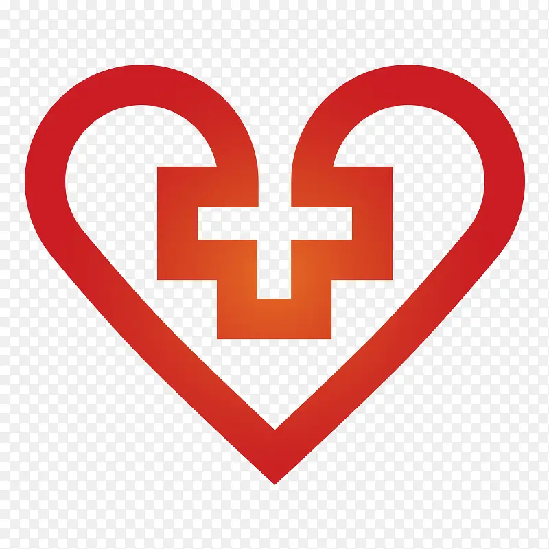 慈善献爱心红十字矢量元素