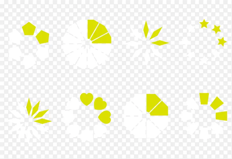 矢量清新黄色圆形扁平缓冲图标