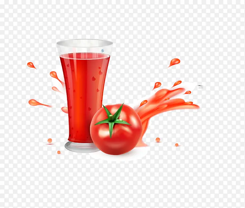 矢量红色西红柿汁